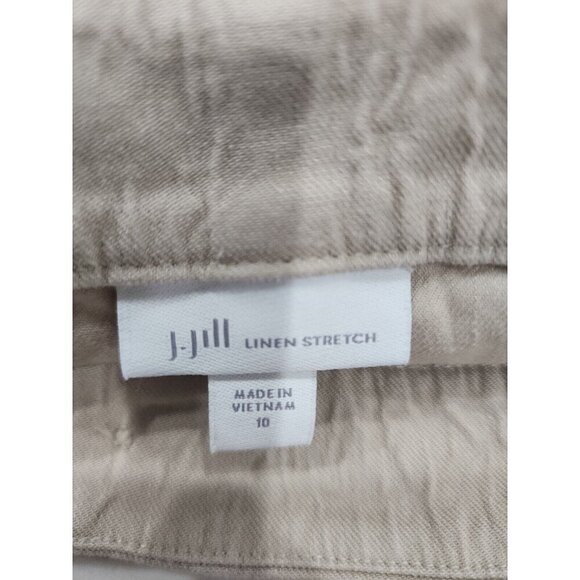J. Jill Pants Linen Stretch Khaki Mid-rise Cropped Women's 10 - Picture 5 of 8